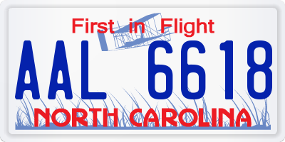 NC license plate AAL6618