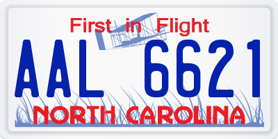 NC license plate AAL6621