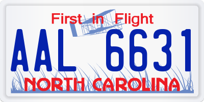 NC license plate AAL6631