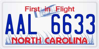 NC license plate AAL6633