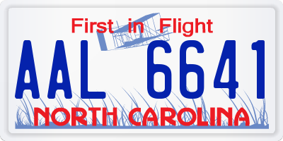 NC license plate AAL6641