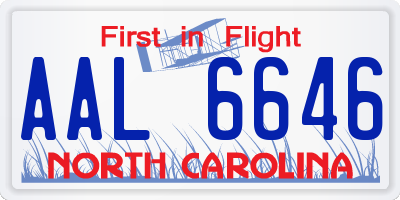 NC license plate AAL6646