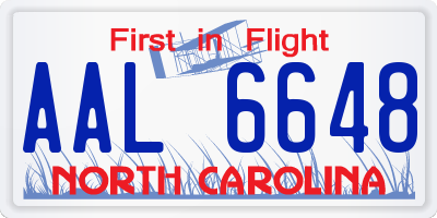 NC license plate AAL6648