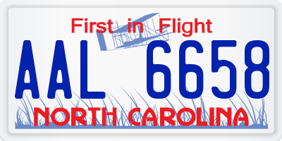 NC license plate AAL6658