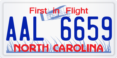 NC license plate AAL6659