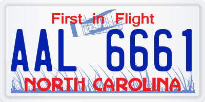 NC license plate AAL6661