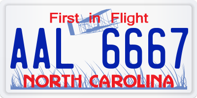 NC license plate AAL6667
