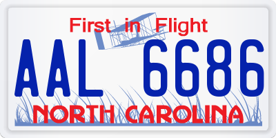 NC license plate AAL6686