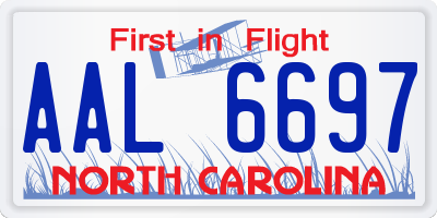 NC license plate AAL6697