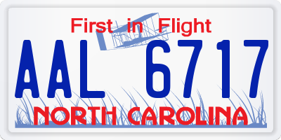 NC license plate AAL6717