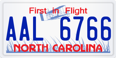 NC license plate AAL6766