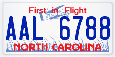 NC license plate AAL6788