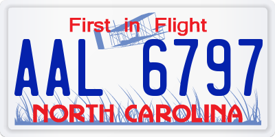 NC license plate AAL6797