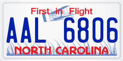 NC license plate AAL6806