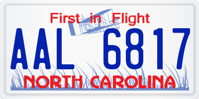 NC license plate AAL6817