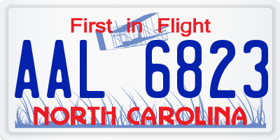 NC license plate AAL6823