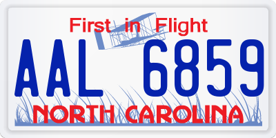 NC license plate AAL6859