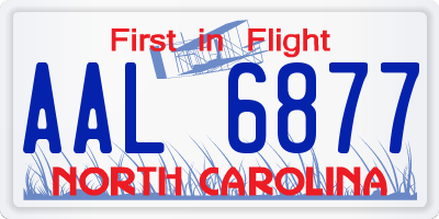 NC license plate AAL6877