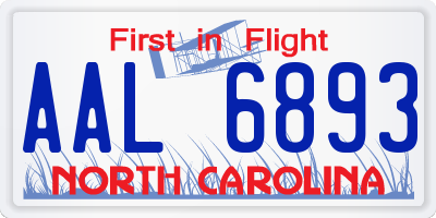 NC license plate AAL6893