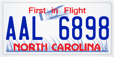 NC license plate AAL6898