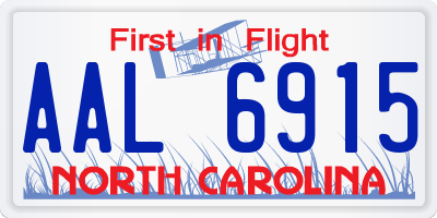 NC license plate AAL6915