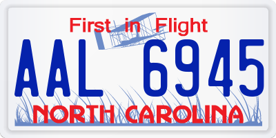 NC license plate AAL6945