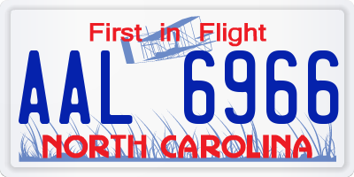 NC license plate AAL6966