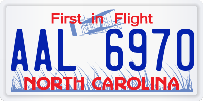 NC license plate AAL6970