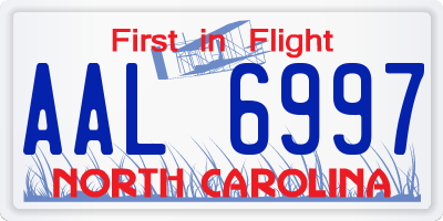 NC license plate AAL6997