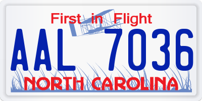 NC license plate AAL7036
