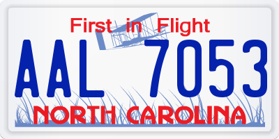 NC license plate AAL7053