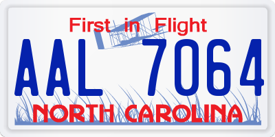 NC license plate AAL7064