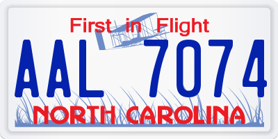 NC license plate AAL7074