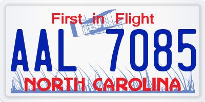 NC license plate AAL7085