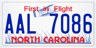 NC license plate AAL7086