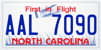 NC license plate AAL7090