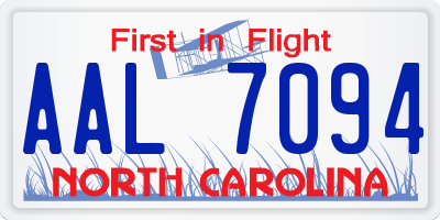 NC license plate AAL7094