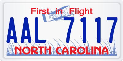NC license plate AAL7117