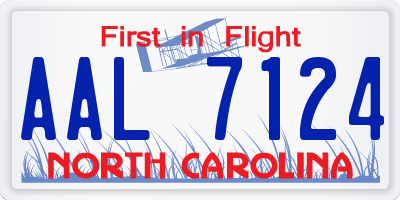 NC license plate AAL7124
