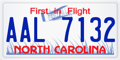 NC license plate AAL7132