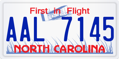 NC license plate AAL7145