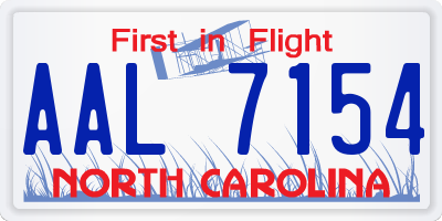 NC license plate AAL7154