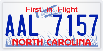 NC license plate AAL7157