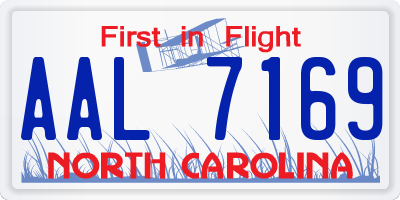 NC license plate AAL7169