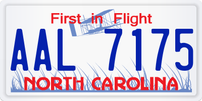 NC license plate AAL7175