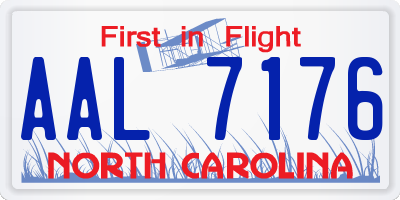 NC license plate AAL7176