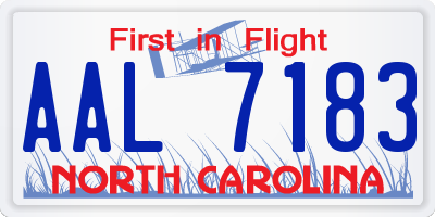 NC license plate AAL7183