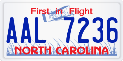 NC license plate AAL7236