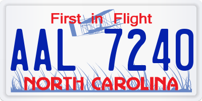 NC license plate AAL7240