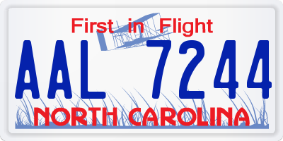 NC license plate AAL7244